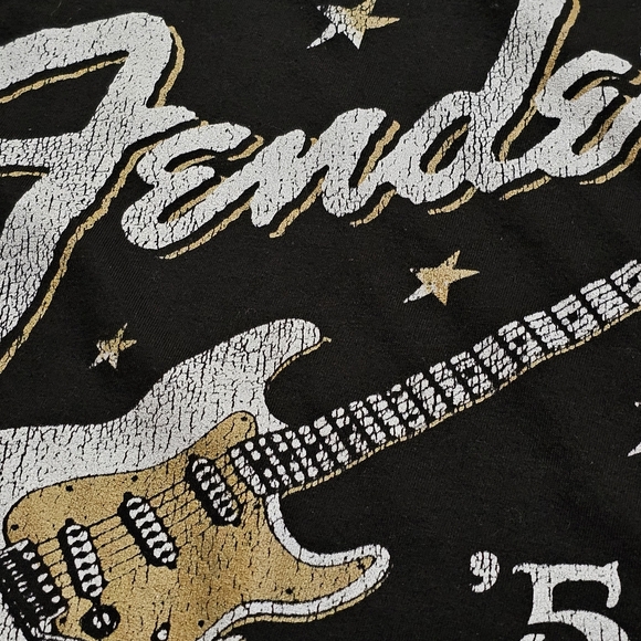 Fender '54 Stratocaster Electric Guitar Black T-Shirt Men XL Six String Music - Picture 5 of 5